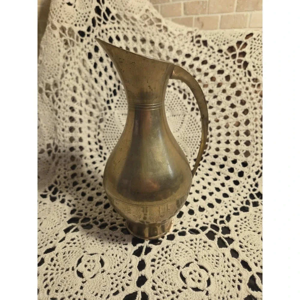 Vintage Brass Water Pitcher Or Vase